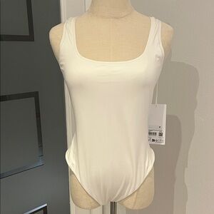 Lululemon Wundermost Ultra-Soft Nulu Square-Neck Sleeveless Bodysuit White